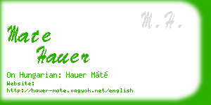 mate hauer business card