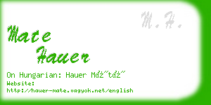 mate hauer business card